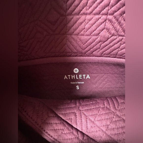 Athleta Maroon Elevation Jaquard Quilted Pullover Size Small - Picture 4 of 4